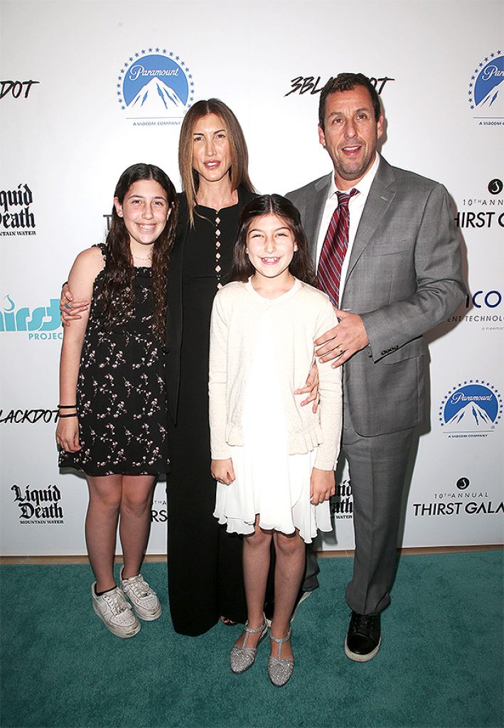 Adam Sandler with wife and kids