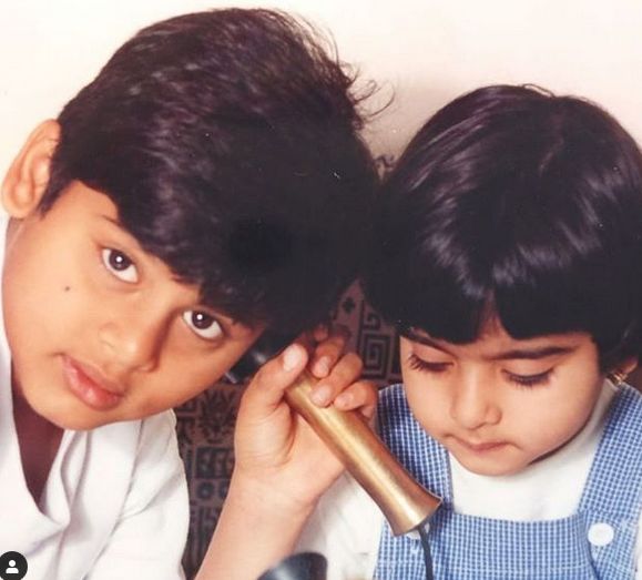 Abhimanyu Dassani childhood pic with sister avantika