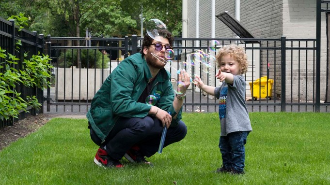 Adam Pally with son Drake