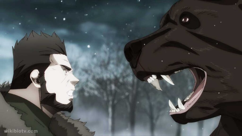 Bear and Man fight in "Garouden- The Way of the Lone Wolf" anime series